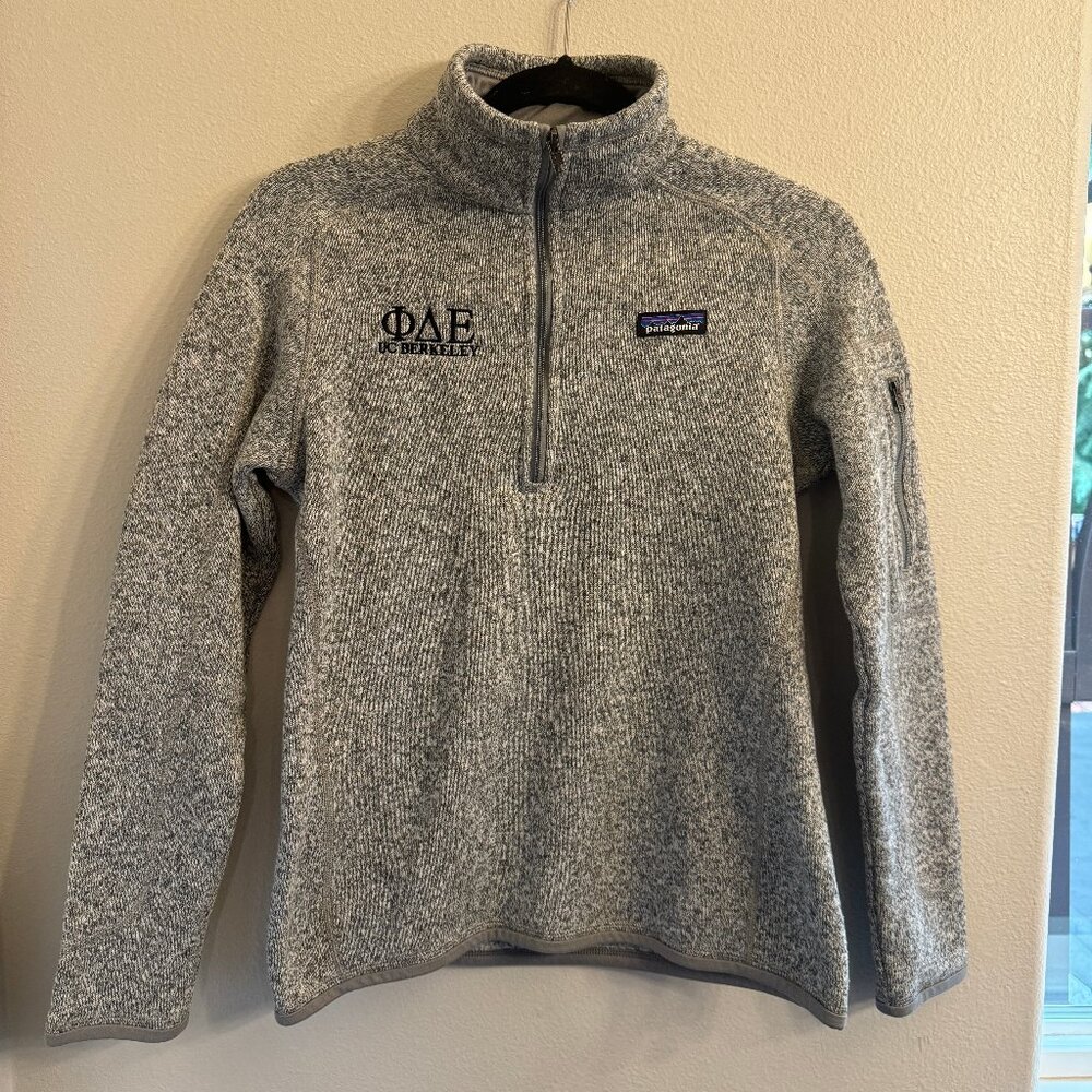 Patagonia Better Sweater Womens Small pullover 1/4 zip jacket gray logo